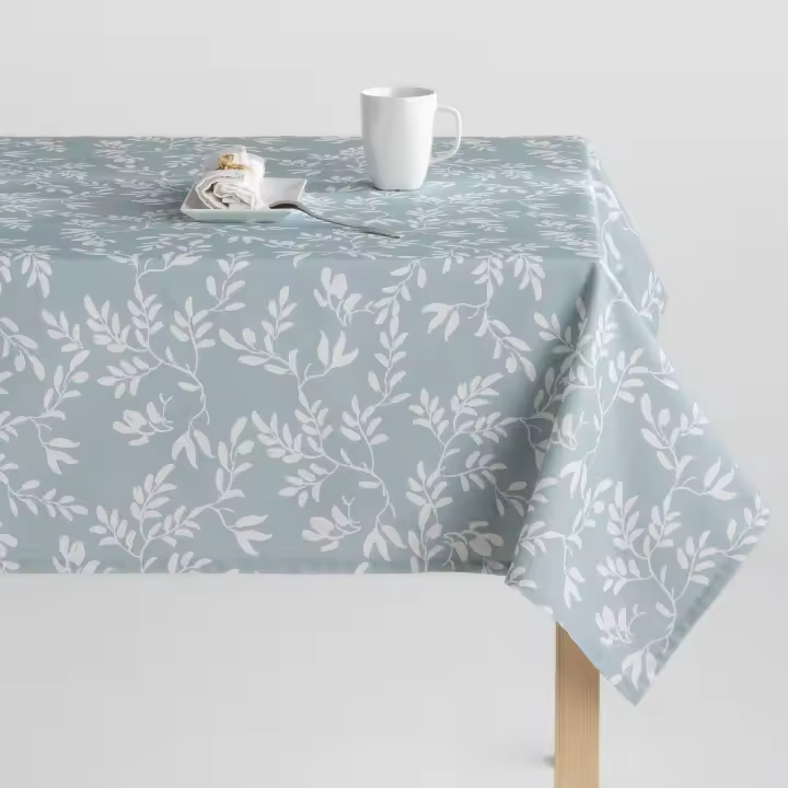 MINT DECO - Mantel antimanchas 100% algodón Tania Aguamarina - 1