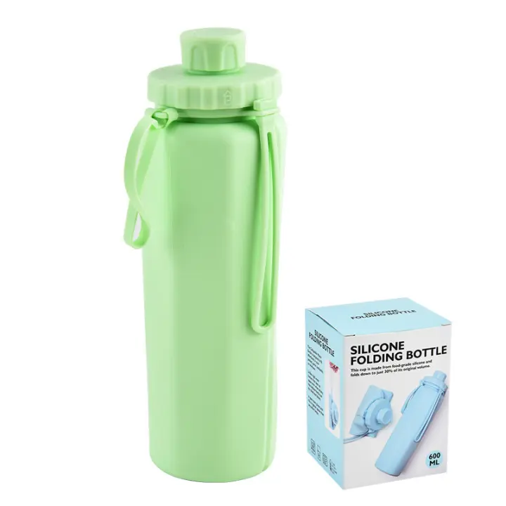 Botella De Agua Desmontable De 600ML De Silicona Para Deporte Al Aire Libre Viajes Camping Yoga Resistente Al Desbordamiento Reutilizable - 1