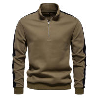 AIOPESON Chaqueta De Algodón Y Poliéster Para Hombres Con Cuello Alto Y Cierre De Cremallera Casual Ligera Para Otoño E Invierno - details 4