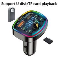 Cargador De Coche FM Transmisor Bluetooth 5.0 Con Doble Puerto USB 3.1A Carga Rápida PD Reproductor De Música MP3 Tarjeta TF USB Auxiliar - details 2