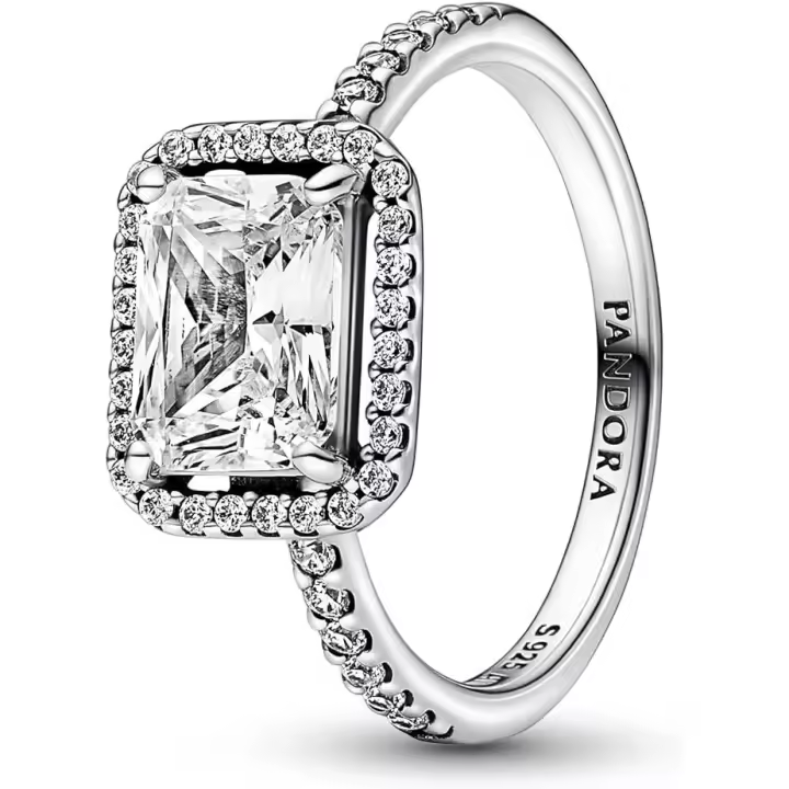 Anillo Halo Rectangular Brillante, Ref: 192391C01 - 1