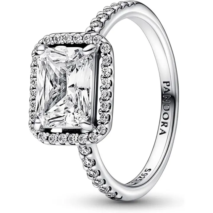 Anillo Halo Rectangular Brillante, Ref: 192391C01 - 1