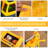 HOMCOM Tractor sin Pedales para Niños de 2-3 Años Excavadora Correpasillos con Pala Delantera Luces Música y Espacio de Alamcenaje Oculto 90x28x58 cm Amarillo - details 2