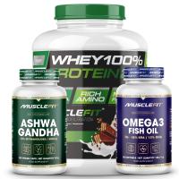 Pack Mente y cuerpo saludable│Ashwagandha 100caps + Whey Protein 2kg + Omega 3 90caps │ Musclefit + ALLNUTRITION - MUSCLECULT - details 0