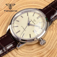 Reloj Automático Tandorio Para Hombre 40mm Doble Domed Sapphire NH35 Water Resistance 20BAR Con Fecha Y Espalda De Vidrio En Cuero Polido - details 17