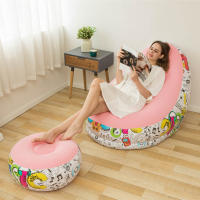 Sofá Inflable De Peluche Nueva Para Personas Perezosas Sofá Cama Plegable Con Pies Mueble Conveniente Para Descansar Al Aire Libre - details 16