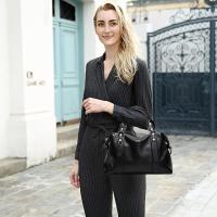 Elegant Bolso de Mujer, Bolso de hombro para Mujer, impermeable, viaje de trabajo, cite, Bolso Boston, Negro, L - details 0