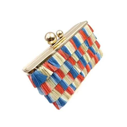BOLSOS RAFIA AZULES Y CORAL ROJO PARA EL VERANO PARA EL VERANO ESPECIAL BODAS IBICENCAS Y NOCHES DE FIESTA - 1