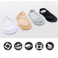 FINETOO 4 Pares De Calcetines De Seda De Hielo Ultrafinos Para Mujer Con Antepezuña Y Antideslizante Calcetines Invisibles Para Barco - details 5