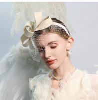 Fascinador De Lana Blanca Para Mujer Con Velo Y Lazo Elegante Para Bodas Y Fiesta De Té Cumpleaños Y Corrida Sombrero De Church Derby - details 4