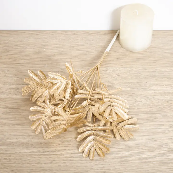 Planta Artificial De Oro Flores Falsas Hierba Plástica Decoraciones Para Bodas Y Navidad Uso En Exposiciones Y Fiestas Suplementos De Casa - 1