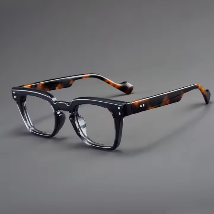 Gafas De Lectura Retro De Lujo Para Hombres Y Mujeres Marco Grande Antiglareante Color Bloqueado Bloquean La Luz Azul - 1