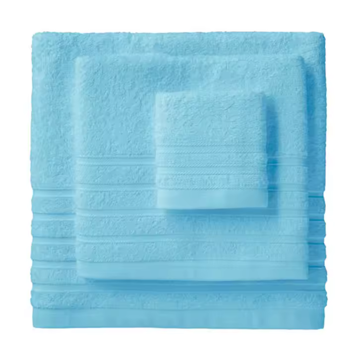 Lanovenanube - Toalla baño DIAMANTE - 100% algodón rizo americano - Color celeste - 1