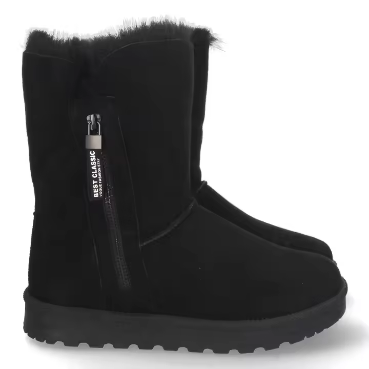 PuntoSalao Botas australianas forradas en pelo y cremallera mujer color negro - 1