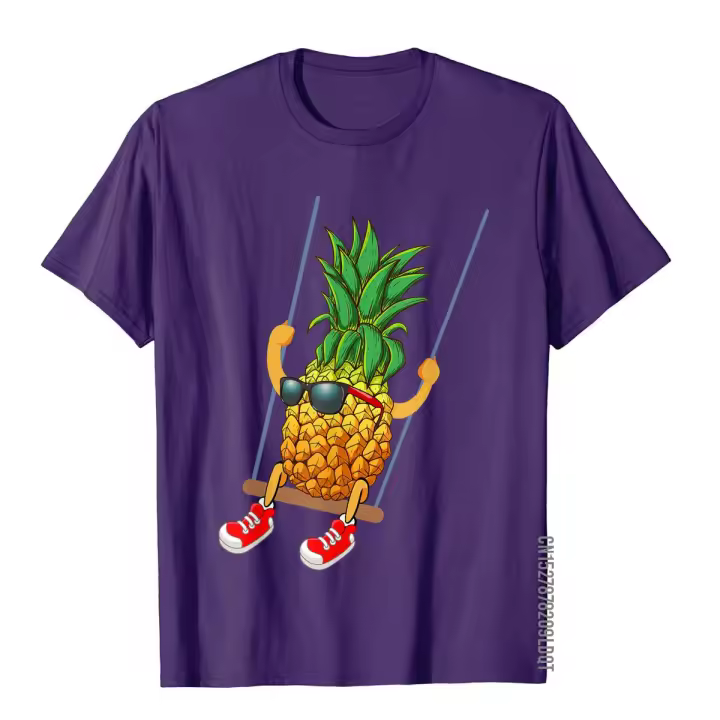 Camiseta De Hombre Divertida Con Piña En Swing Estilo Sencillo Vintage De Algodón Camiseta Superior Novedosa Sin Mangas - 1