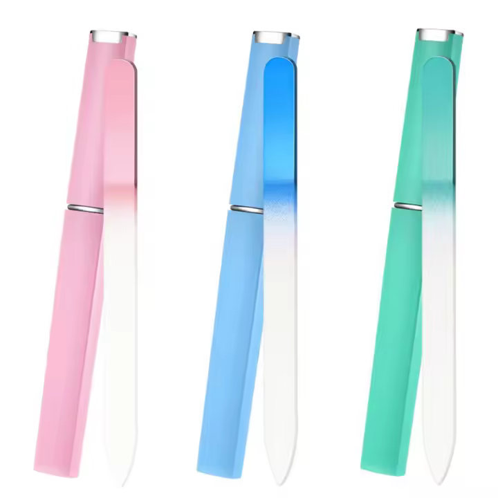 3pcs Archivo De Uñas De Vidrio Crystal Con Estuche Lavable Y Reutilizable Herramienta Profesional De Manicura Para Mujeres Y Niñas Regalos - 1