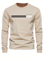 Camiseta De Algodón Puro 100% Para Hombre Estampado De PARIS Cuello Redondo Manga Larga Cómoda Y Casual Para El Verano - details 2