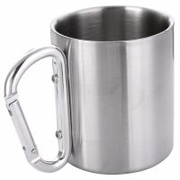 Taza De Viaje 300ml Acero Inoxidable Con Mango Y Hebilla Self Lock Para Camping Senderismo Escalada Exterior Taza Para Agua Té Café - details 6