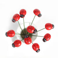 10 Piezas De Colores Ladybug Decorativos Para Jardín Palos De Jardín De Madera Decoración De Jardín Exterior Decoración De Jardín De Pascua Para Oficina Y Hogar - details 5