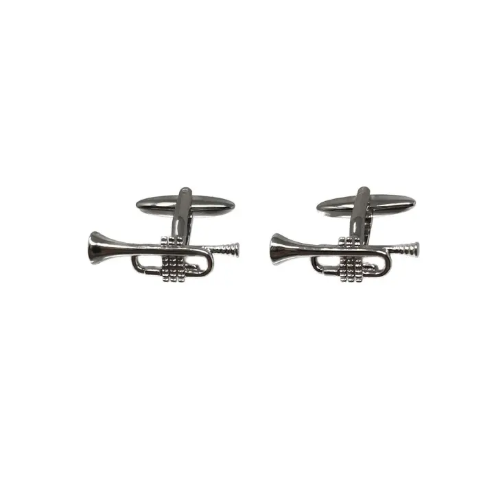 Inmaculada Romero Gemelos Metálicos Trompeta 25 Mm Plateados Lisos Detalles - Unisex - 1