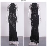 Vestido De Noche Elegante Romagic Con Hombros Descubiertos Y Diamantes Blanco Vestido De Fiesta Para Mujer Vestido De Premio Sin Mangas Largo Para Bodas Y Eventos Formales - details 27