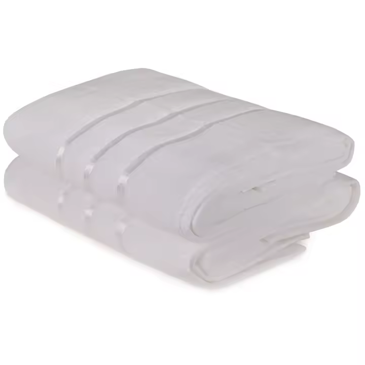 Wellhome Juego de Toallas de Baño 2 Piezas Blanco 100% Micro-algodón 560 Gr/m² - Suavidad Garantizada - 1