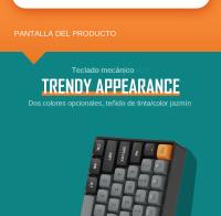 Teclado Mecánico De Juego Aigo GD110 110 Teclas Con Switch Rojo Y Cable USB Tipo-c Teclado Gamer Recargable Sin Retroiluminación - details 3