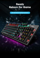 Teclado Mecánico GK410 De 104 Teclas Panel Metálico Luz RGB Verde Negro Té Juegos Completo Sin Impacto Para Computadora - details 3