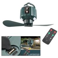 Ventilador De Tela De Camping 10400mAh Con Luz LED Y Control Remoto 3 En 1 Luz De Techo Portátil Para Acampar Y Colgante - details 0