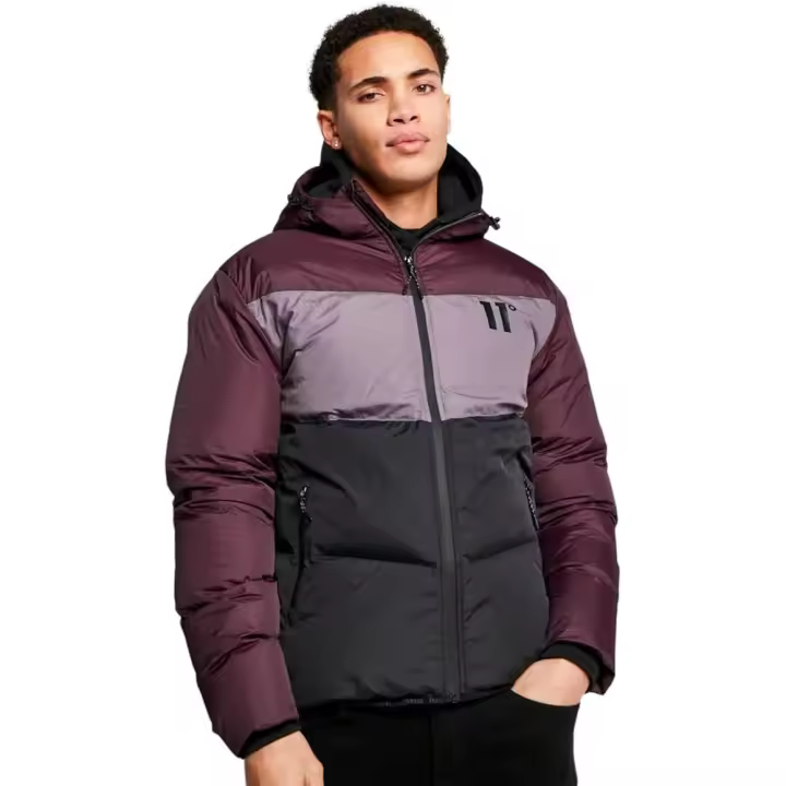 ELEVEN DEGREES Cazadora Large Panelled  - Mulled Red/Black/Shadow Grey 11D1378-917. - 1