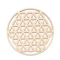 1PC Flor De La Vida Circulo Redondo Carved De Madera Natural Para Set De Piedras Y Cristales Decoración Y Hechicería DIY - details 5