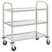 vidaXL Carrito de cocina de acero inoxidable en dimensiones 95 x 45 x 83.5 cm (2 niveles)/96.5 x 55 x 90 cm (3 niveles)/107 x 55 x 125 cm (4 niveles) y más - details 3