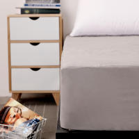Sábana Fitted De Algodón 100% Con Banda Elástica Para Cama King Queen Double Single Tamaño 160/180/200/220X200 Protección Del Suelo - details 12
