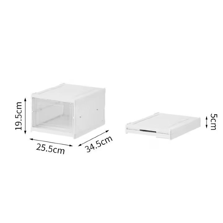 Caja de zapatos transparente plegable sólida para gabinete de almacenamiento de caja de zapatos tamaño UE 45, 6 niveles con tapa 1piezas - 1
