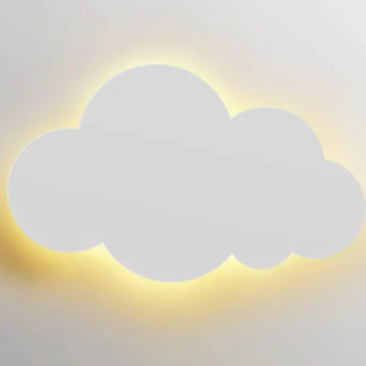 Lámpara de pared Creative Cloud para habitación de niños, lámpara de pared LED moderna y sencilla con protección para los ojos para dormitorio, mesita de noche, pasillo, escalera, lámpara de pared empotrable cálida para el hogar (blanco) - 1