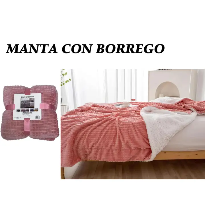 EasySpeed Manta de Borreguito Suave Estampada de Sedalina Gruesa para Sofá y Dormitorio, Ideal para Otoño e Invierno, Tamaños: 130 x 160cm, 160 x 220cm y 220 x 240cm - 1