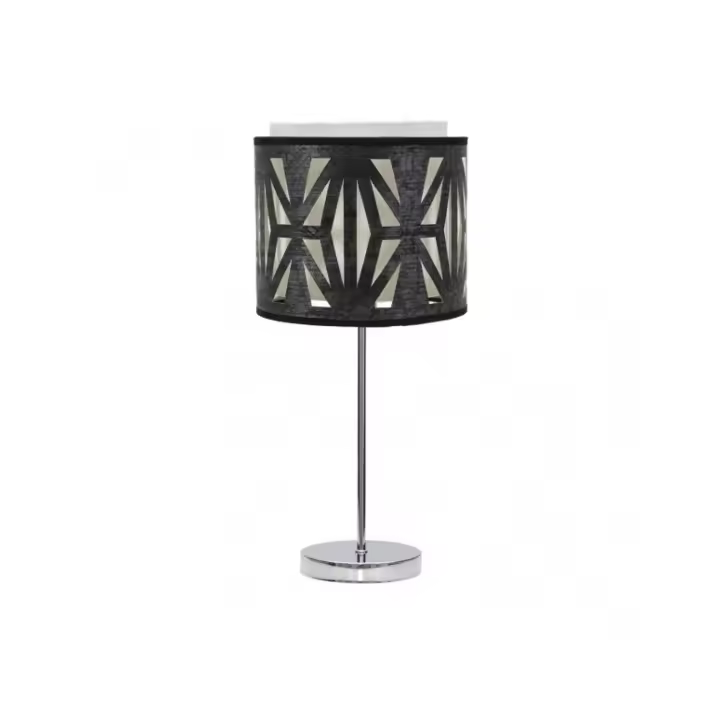 Fabrilamp - Sobremesa Katerina 1xe14 Cromo/madera Negra 42x17x17 Cm - 1