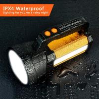 Linterna LED Recargable 15000 Lúmenes, Linternas LED Alta Potencia 3en1 9600mAh, IPX4 Impermeable Foco Super Brillante Reflector Portátil, Linterna Gran Alcance con 6 modos de iluminación - details 1