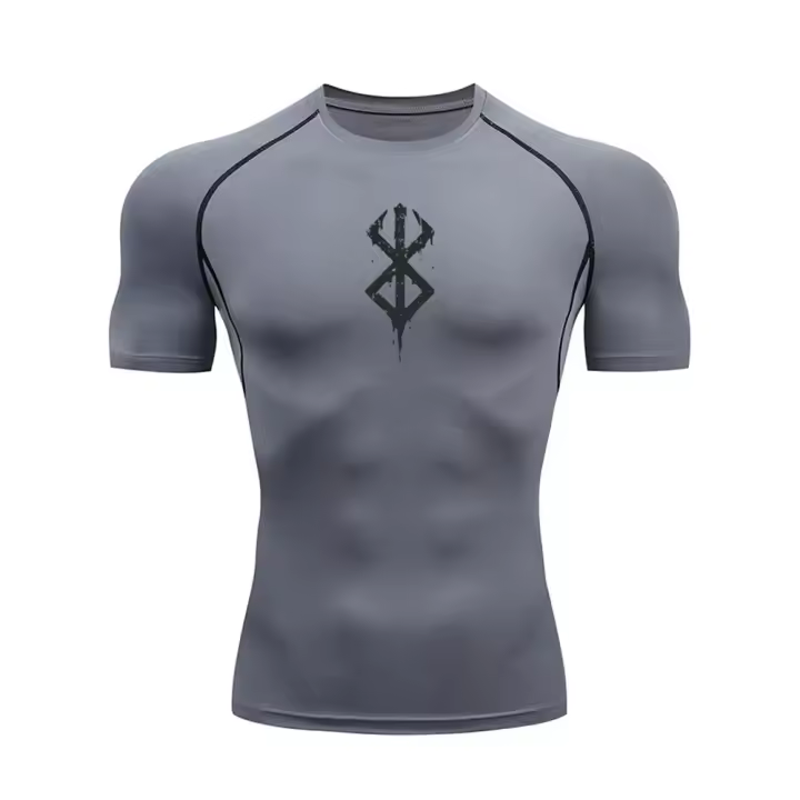 Camiseta De Compresión Para Hombre Fitness Gimnasio Deporte Running Top Rashguard Camiseta Corta Secado Rápido Verano Para Hombres - 1