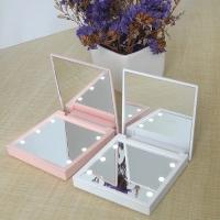 Espejo De Maquillaje Portátil Con 6 Luces Magnificador Doblegable Pequeño Rosa Negro Blanco Para Viajes Espejo De Cosméticos - details 3