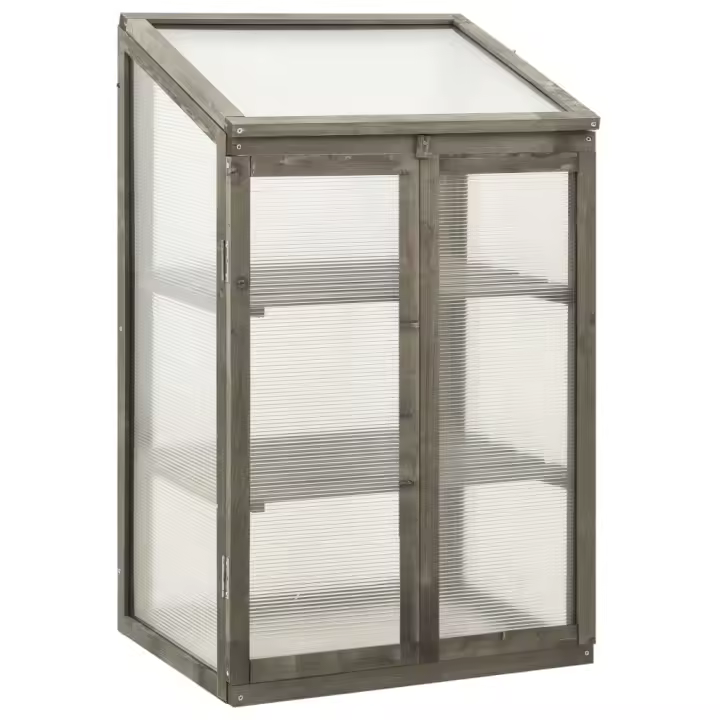 vidaXL Madera de Abeto Invernadero 60x45x100 cm Jardinero Plantas Patio Jardín Color Gris,  orange, y mas - 1