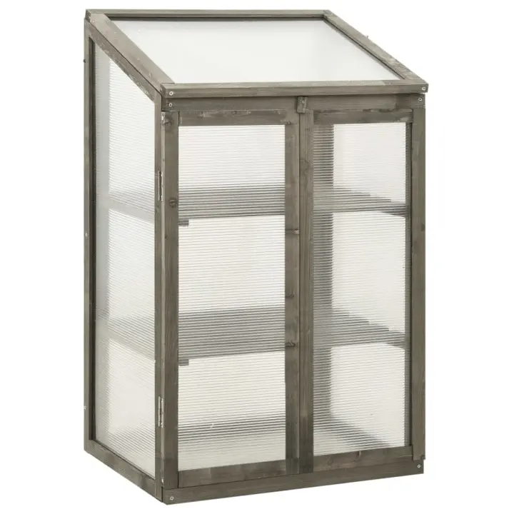 vidaXL Madera de Abeto Invernadero 60x45x100 cm Jardinero Plantas Patio Jardín Color Gris,  orange, y mas - 1
