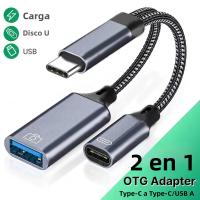 Adaptador 2 En 1 Type C a USB a Con Puerto PD Y Cable OTG USB C Para Teléfono Móvil Laptop Tablet Samsung Huawei - details 3