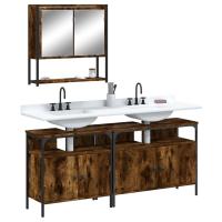 vidaXL Set de muebles de baño 3 pzas madera contrachapada en color Roble Sonoma/Gris sonoma/Marrón roble y más | almacenamiento funcional diseño moderno para baño dormitorio sala - details 4