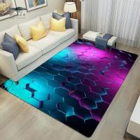 Carpetas De Efecto Neón Oscuro Para Juego Y Sala De Estar Alfombra Moderna De Poliéster Para Habitación Juvenil Decoración De Piso Geométrico Para E-Sport - details 4