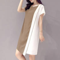 Vestido Mini De Color Bloque ZANZEA Para Mujer Estilo Casual Asimétrico Sólido Moda Verano Manga Corta Vintage Con Costuras Ropa De Sol - details 6