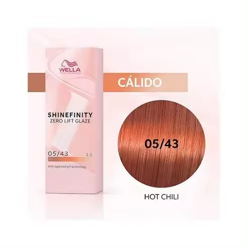 Coloracion Semipermanente Shinefinity Zero Lifth Glaze 05/43 Warm Hot Chili 60 ml. Wella - 1