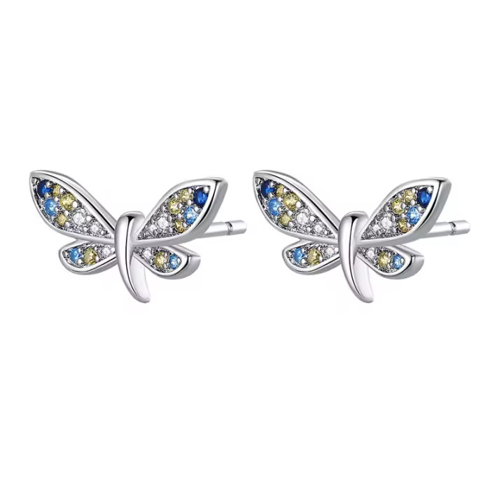 Pendientes de Plata de Ley 925 para Mujer, pendientes with form de Libélula y pájaro, joyería fina para Boda, novedad - 1