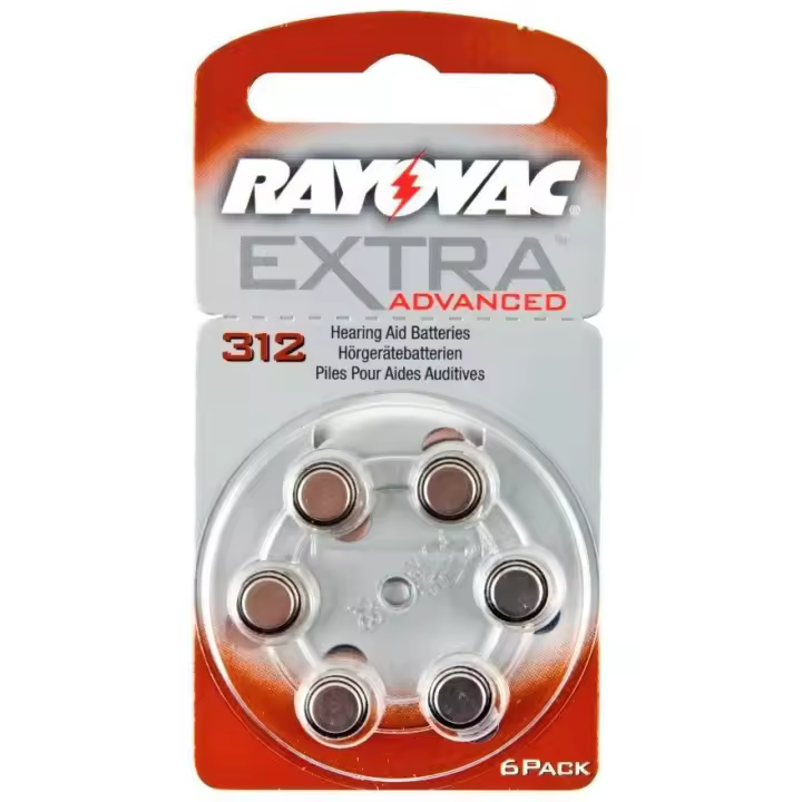 Rayovac Pilas Audífono 312 Marrón New Advanced 6Uds - 1