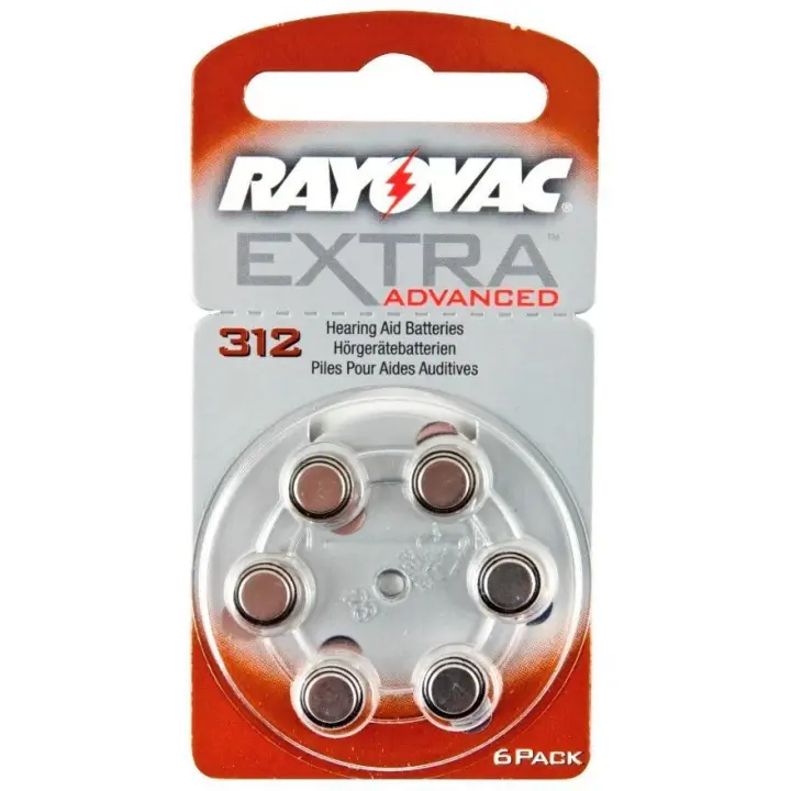 Rayovac Pilas Audífono 312 Marrón New Advanced 6Uds - 1